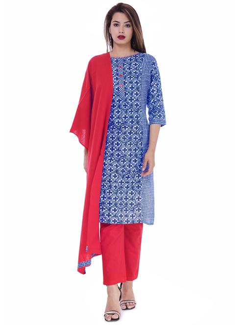 printed kurta pant set - 16723073 - Standard Image - 1