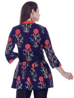 bell sleeved floral gathered tunic - 16723078 - Standard Image - 3