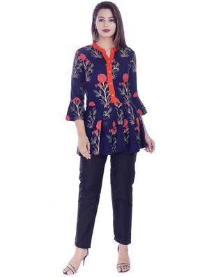 bell sleeved floral gathered tunic - 16723078 - Standard Image - 4