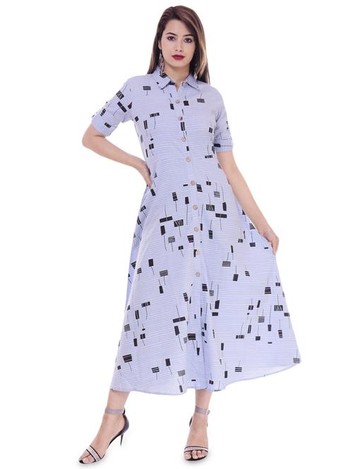 printed a-line ethnic dress - 16723079 - Very Small Image - 1