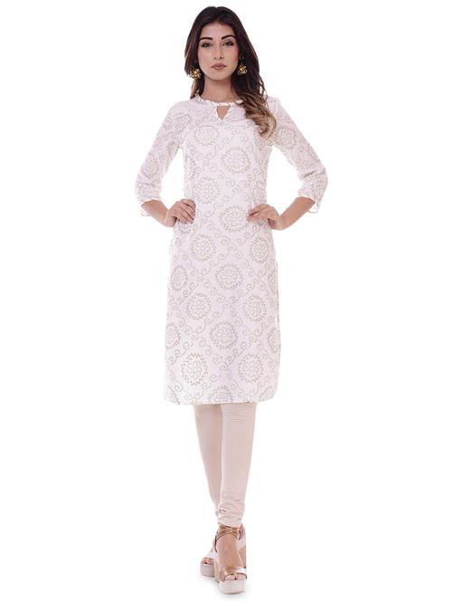 foil print straight kurta - 16723103 - Very Small Image - 1