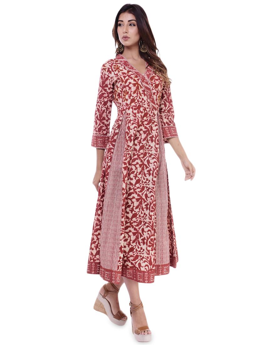batik a-line ethnic dress - 16723107 - Zoom Image - 1