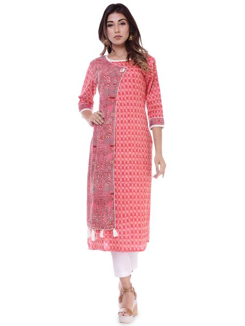 floral straight ethnic dress - 16723111 - Standard Image - 1