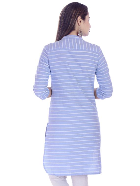 striped straight kurta - 16723114 - Zoom Image - 3