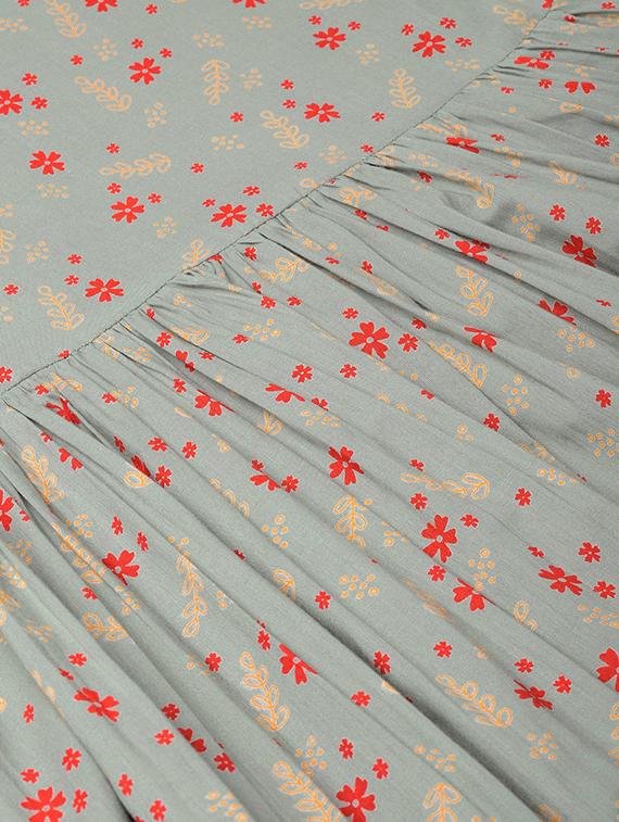 tie knot sleeved floral a-line dress - 16723218 - Zoom Image - 5