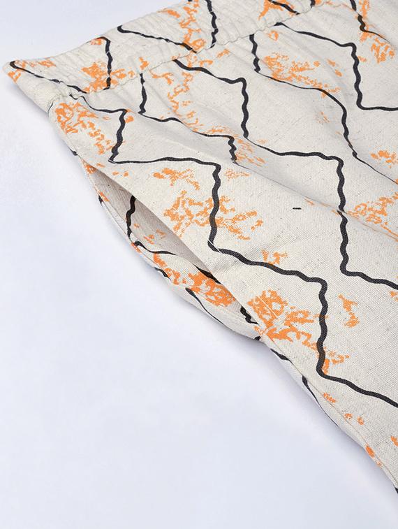 ikat printed kurta palazzo set - 16723236 - Zoom Image - 4