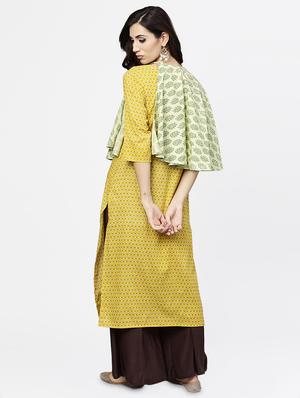 printed cape straight kurta - 16723246 - Standard Image - 3