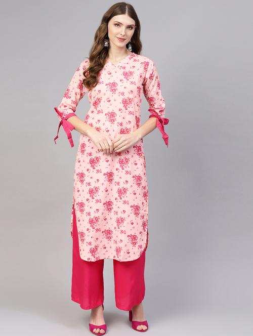 floral straight kurta - 16723250 - Standard Image - 1