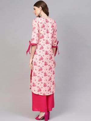 floral straight kurta - 16723250 - Standard Image - 3