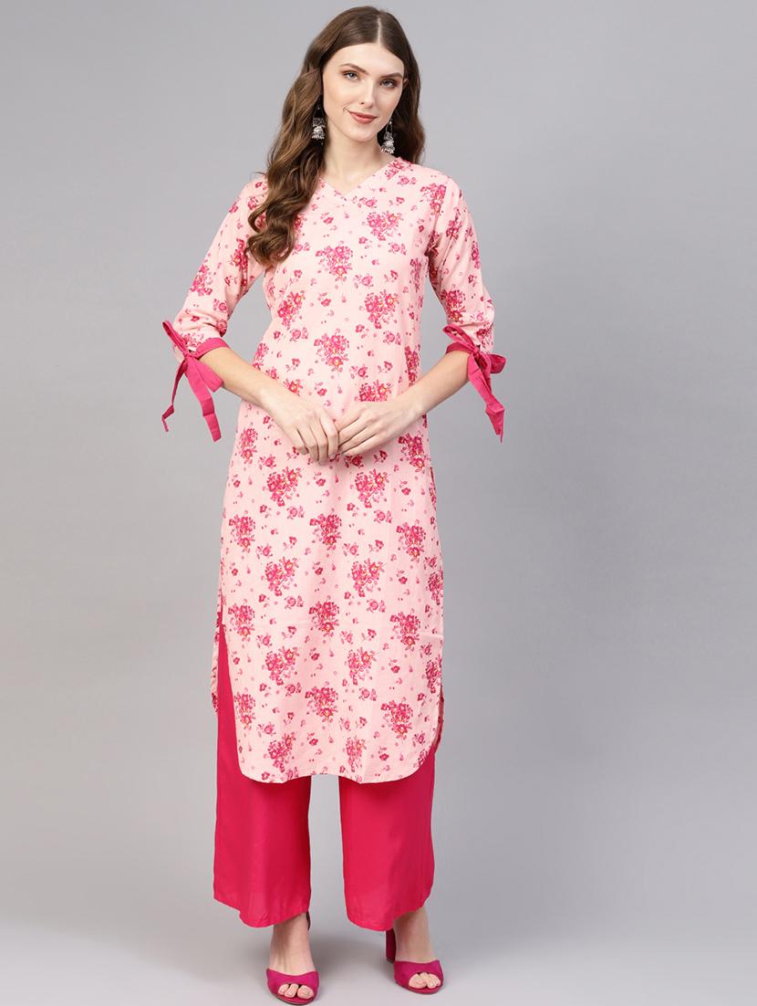 floral straight kurta - 16723250 - Zoom Image - 1