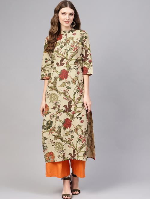 floral straight kurta - 16723255 - Standard Image - 1