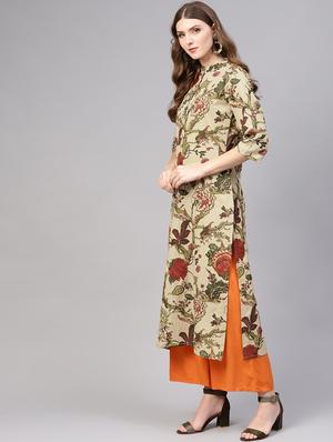 floral straight kurta - 16723255 - Standard Image - 2