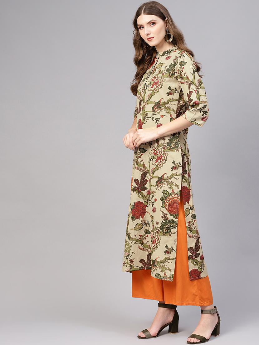 floral straight kurta - 16723255 - Zoom Image - 2