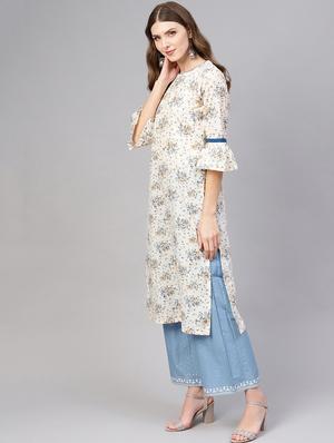 floral straight kurta - 16723257 - Standard Image - 2