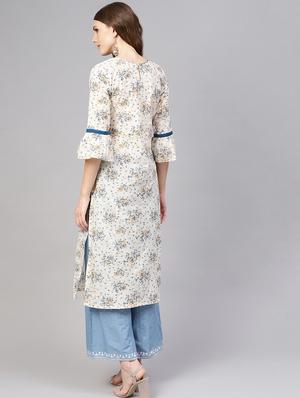 floral straight kurta - 16723257 - Standard Image - 3