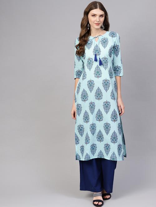 printed straight kurta - 16723258 - Standard Image - 1