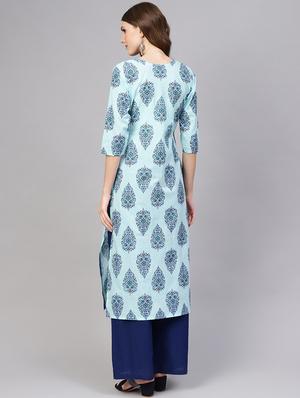 printed straight kurta - 16723258 - Standard Image - 3