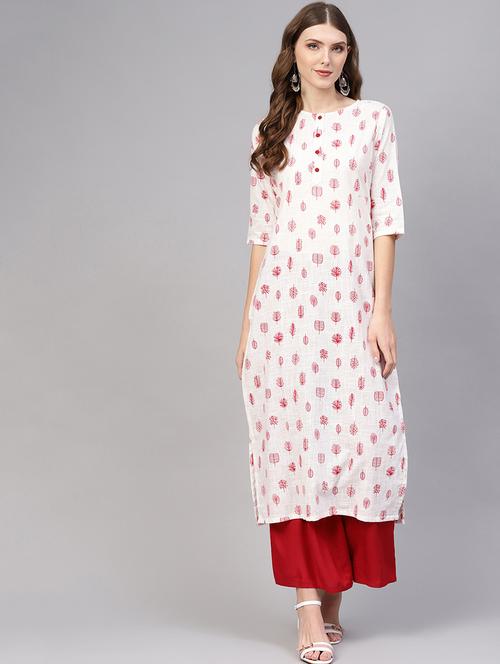 printed straight kurta - 16723259 - Standard Image - 1