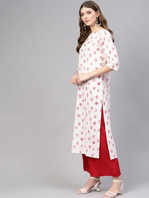 printed straight kurta - 16723259 - Standard Image - 2