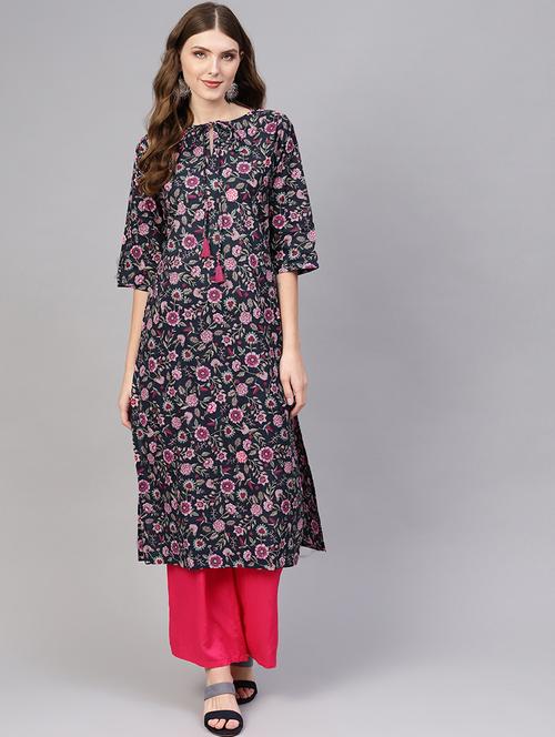 floral straight kurta - 16723260 - Standard Image - 1