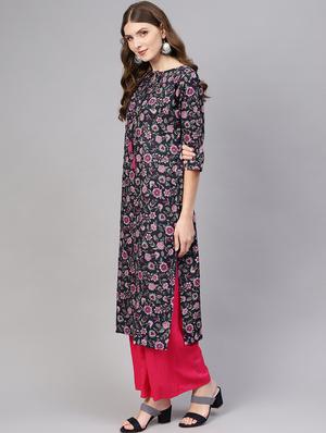 floral straight kurta - 16723260 - Standard Image - 2