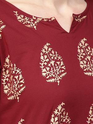 foil print straight kurta - 16723261 - Standard Image - 4