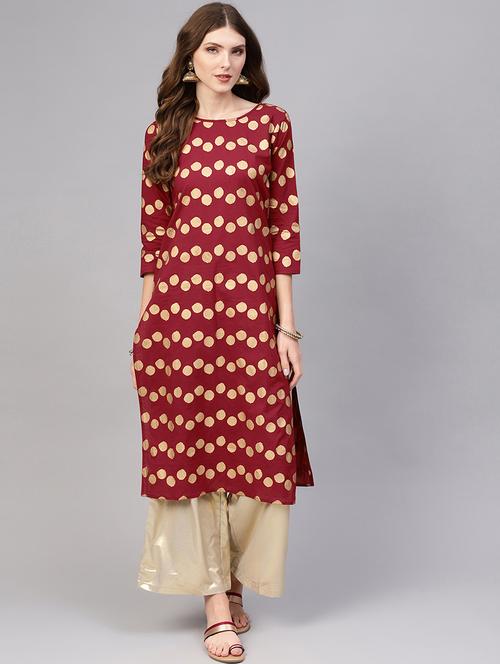 geometrical straight kurta - 16723263 - Standard Image - 1