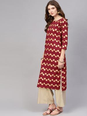 geometrical straight kurta - 16723263 - Standard Image - 2