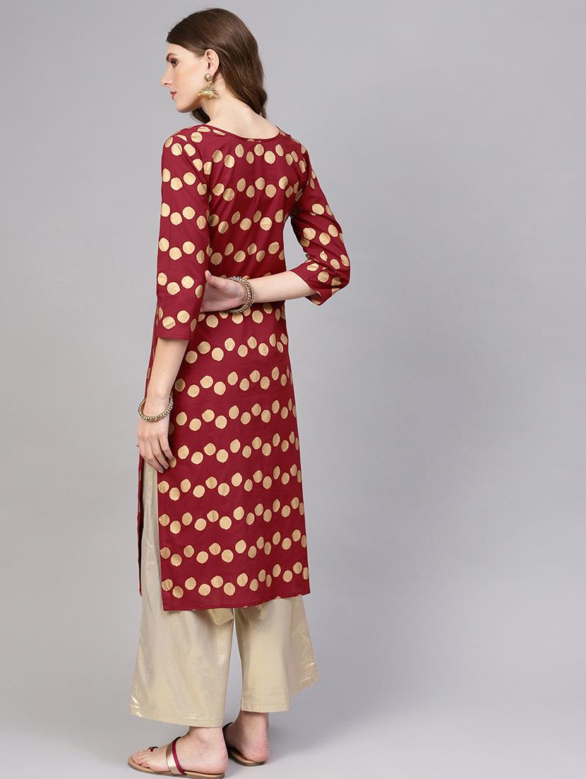 geometrical straight kurta - 16723263 - Zoom Image - 3