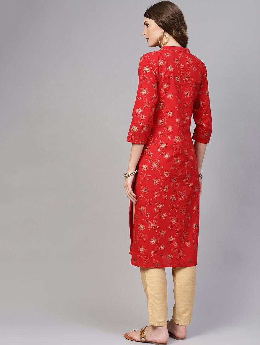 floral straight kurta - 16723264 - Zoom Image - 3