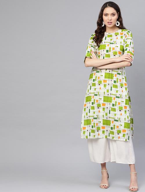 geometrical straight kurta - 16723270 - Standard Image - 1