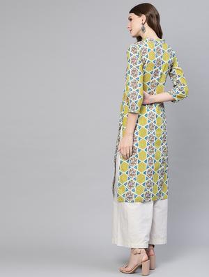 geometrical straight kurta - 16723275 - Standard Image - 3