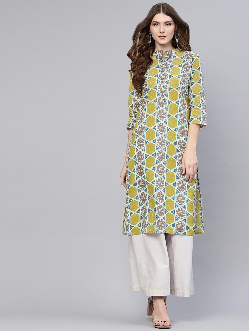 geometrical straight kurta - 16723275 - Zoom Image - 1