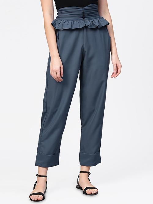 high rise frill detail trouser - 16723283 - Standard Image - 1
