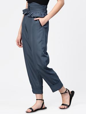 high rise frill detail trouser - 16723283 - Standard Image - 2