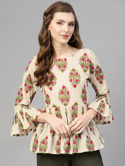 bell sleeved floral top - 16723285 - Standard Image - 1