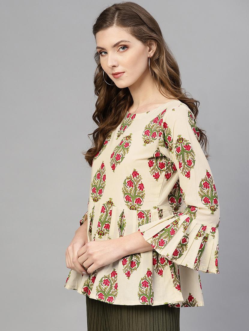 bell sleeved floral top - 16723285 - Zoom Image - 2