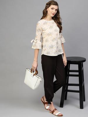 round neck floral top - 16723286 - Standard Image - 4