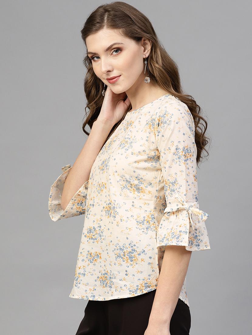 round neck floral top - 16723286 - Zoom Image - 2