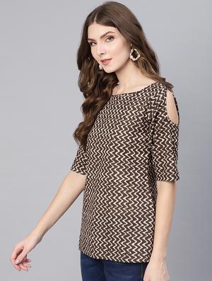 cold shoulder chevron top - 16723290 - Standard Image - 2