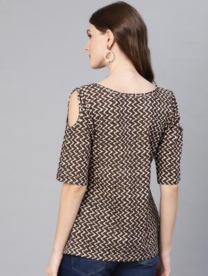 cold shoulder chevron top - 16723290 - Standard Image - 3