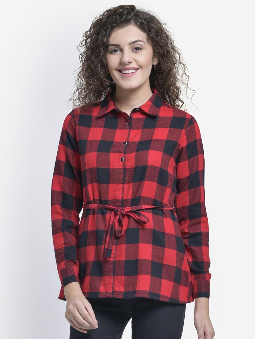tie front checkered shirt - 16724655 - Zoom Image - 1
