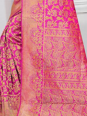 self design woven saree with blouse - 16724704 - Standard Image - 2