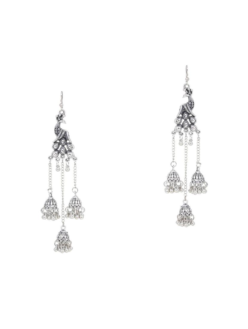 black metal jhumka earring - 16724735 - Zoom Image - 1