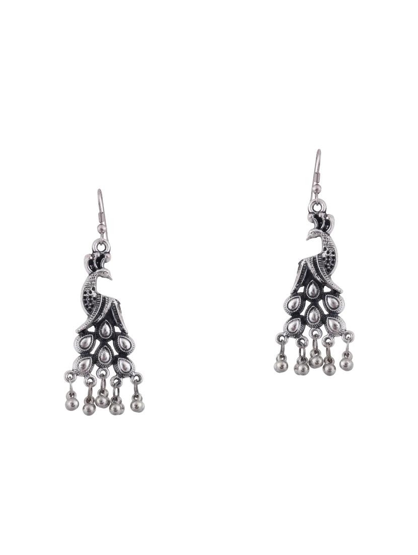 silver metal jhumka earring - 16724742 - Zoom Image - 1