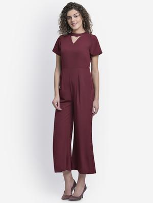 choker neck pleat detail full leg jumpsuit - 16724791 - Standard Image - 3