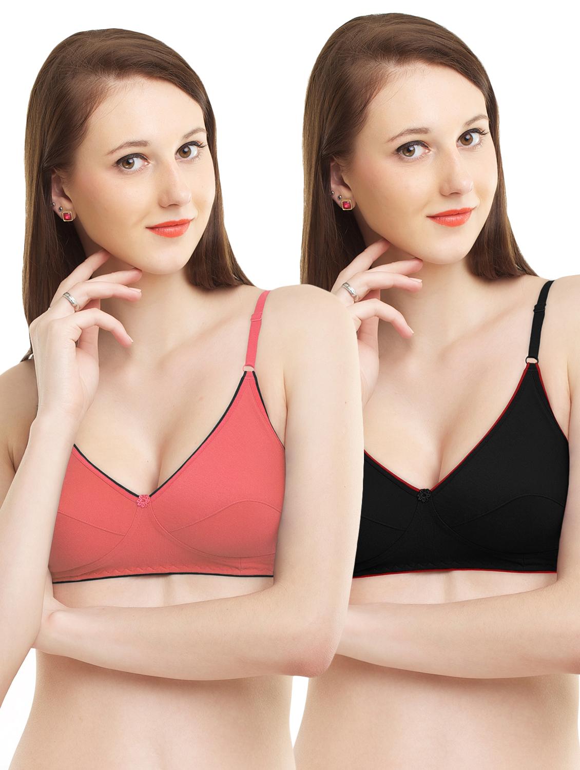 set of 2 lightly padded floral patch bra - 16724811 - Zoom Image - 1
