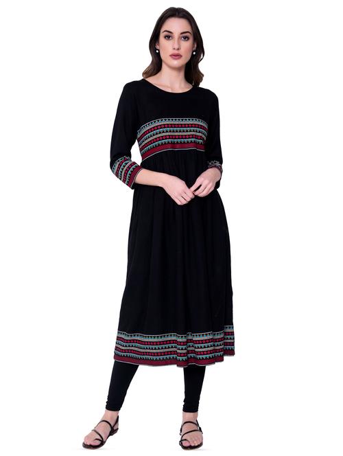 solid flared kurta - 16724844 - Standard Image - 1