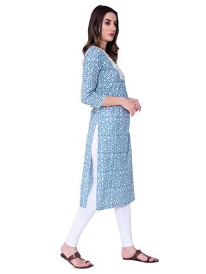 printed straight kurta - 16724850 - Standard Image - 2