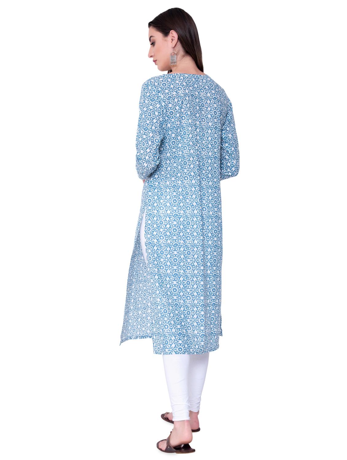 printed straight kurta - 16724850 - Zoom Image - 3